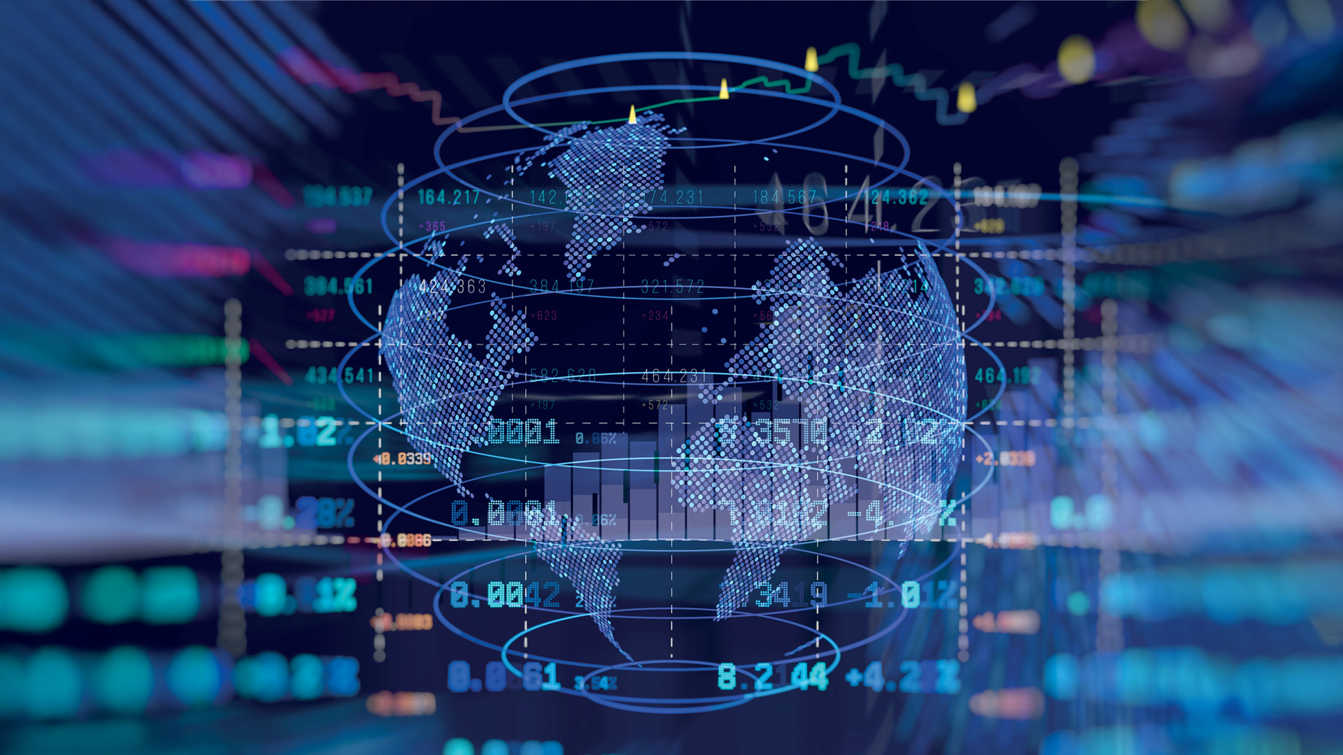 abstract world financial connection